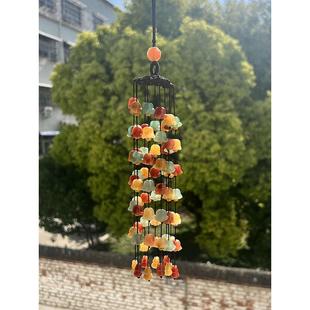 高檔玉石汽車后視鏡掛飾翡翠風(fēng)鈴平安扣掛件中國風(fēng)車載車內(nèi)吊墜