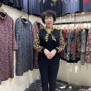 新款 媽G媽時尚 T恤衫 打底衫 雪紡 長袖 女2023春季 大碼 中老年時尚 小衫