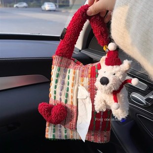 西高地紙巾盒可愛狗狗車載紙巾袋汽車掛式 車內抽紙盒車載家居好物