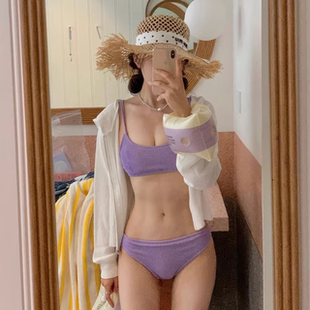 比基尼兩件套分體式 性感紫色女款 純欲風(fēng)泡溫泉 爆款 泳衣女2025新款