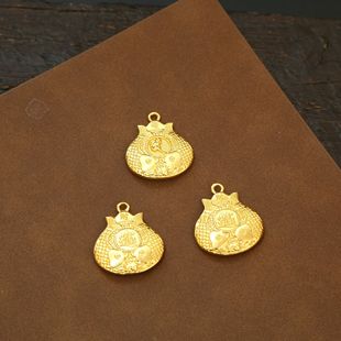 純黃銅復古法手工匠作舊典藏藝術生肖金色雙魚錢袋鑰匙扣掛件吊墜
