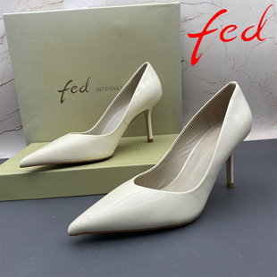 艾芙伊迪撤柜牛皮斷碼 fed 女鞋 細跟淺口尖頭時尚 37碼 氣質(zhì)單鞋 正品