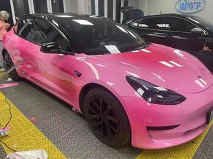 特斯拉Model Y汽車改色膜全車車貼膜網紅浪漫櫻花粉