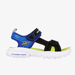 男童魔術(shù)貼漏趾休閑透氣沙灘涼鞋 夏季 斯凱奇正品 Skechers