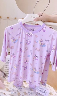 家居服套裝 櫻桃西西高品質星黛露春夏款 兒童95%莫代爾七分袖