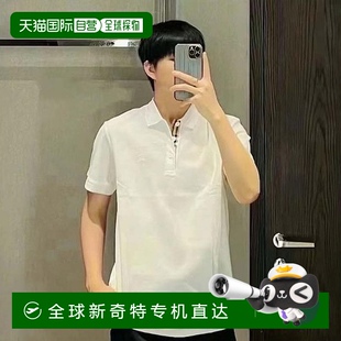 休閑正品 歐洲直郵BURBERRY博柏利男士 時尚 POLO衫 白色全棉休閑短袖