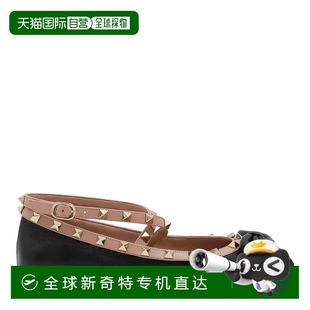 女士 1h可退 華倫天奴 Valentino 黑色軟羊皮鉚釘芭 香港直郵潮奢