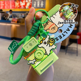 2024年新款 線條小狗拍立得汽車鑰匙扣男書包掛件玩具鑰匙鏈女 正版