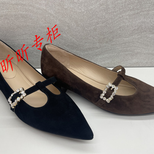 尖頭瑪麗珍粗跟淺口單鞋 2025秋季 女6T31309 saunda萊爾斯丹女鞋