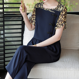 中老年女裝 專柜媽媽夏裝 2025新款 套裝 洋氣減齡中年婦女兩件套 時尚