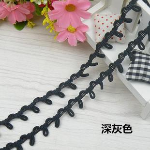 現貨供應花邊扣袢帶 紐扣眼松緊低彈彈力扣扣袢 衣領紐扣袢紐扣眼