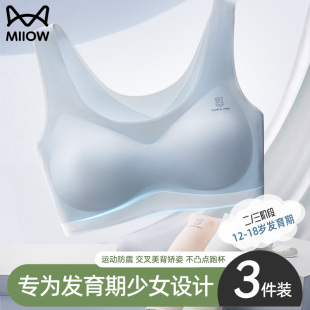 貓人少女內(nèi)衣初高中學(xué)生青春發(fā)育期運(yùn)動文胸女童小背心二三階段