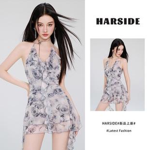 泳裝 HARSIDE 溫泉海邊度假性感連體裙式 2025爆款 高級感泳衣女夏季