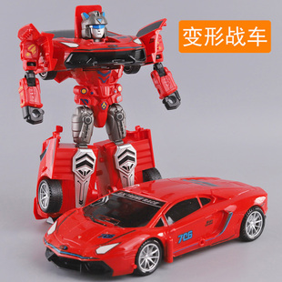 慣性跑車模型變身戰(zhàn)士變形機(jī)器人玩具兒童益智男孩戰(zhàn)警賽車卡車