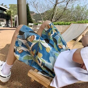 薄款 人造棉睡褲 大碼 夏季 寬松五分褲 家居褲 沙灘褲 子 男女純棉綢短褲