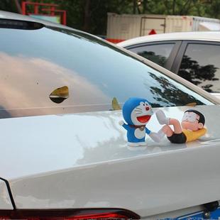 車載擺件電動車摩托車裝 飾卡通小公仔汽車外后尾車頂玩偶防水防曬