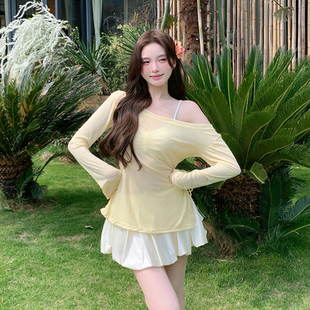 罩衫 泳裝 顯瘦遮肉溫泉海邊度假泳衣 清新甜美四件套分體裙式 大漁