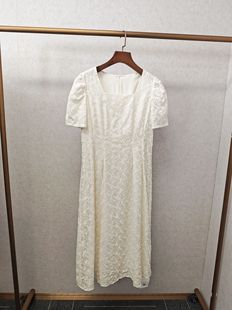 不退換 Ka系列＆專柜24夏款 天絲刺繡連衣裙 泡泡袖 676 福利