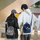 女包小方包單肩包黑米色車縫線尼龍布拉鏈2024 通用款 2024秋季 新款