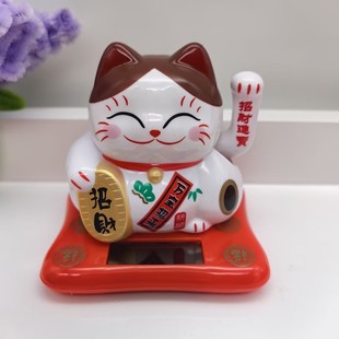 太陽能搖擺招財貓風水擺件店鋪開業鎮店禮物汽車內飾家居精品裝 飾
