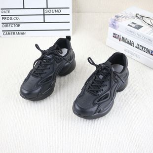 百搭女休閑運動老爹鞋 撤柜松糕厚底增高時尚 新款 11真皮牛皮春秋季