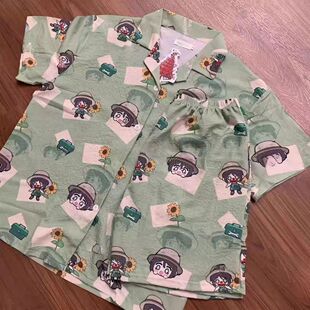 男女家居服三件套外穿 棉短袖 第五人格睡衣二次元 園丁先知衣服夏季
