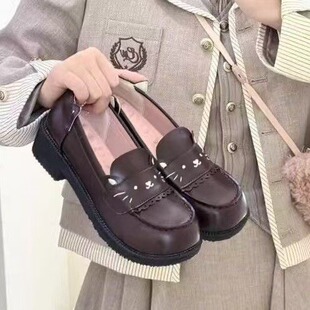 配裙子水手服 lolita淺口單鞋 日式 原創制服基礎漆皮JK洛麗塔小皮鞋