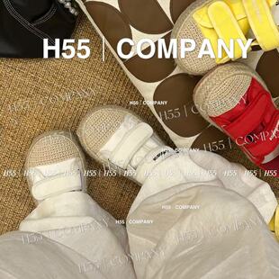 冰感編織度假風休閑鞋 古堡夏令營夏季 H55女鞋 3cm百搭 穎子定制