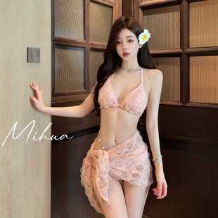 絕美泳衣女比基尼三件套2025超性感辣妹純欲小胸聚攏顯瘦海邊度假