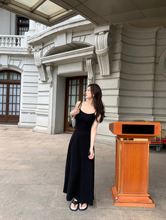 顯瘦性感黑色裙子 修身 alex stevens卡戴珊吊帶連衣裙長裙女春夏季