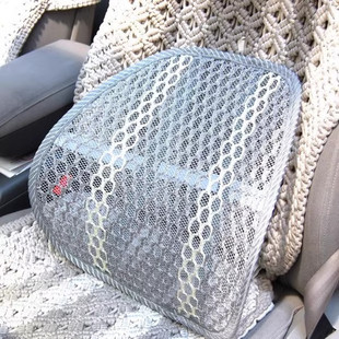 汽車車用護腰靠墊夏天冰絲透氣通風靠背夏季 坐墊腰脫車載座椅腰墊