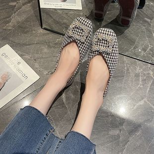 單鞋 樂福鞋 女鞋 豆豆鞋 子2025秋冬新款 晚晚風氣質設計感小眾高跟鞋