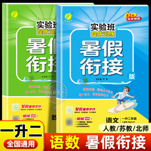 教材上下冊同步提優訓練暑假銜接一本通RJ 語文數學人教江蘇教北師大版 2025版 一年級暑假作業實驗班暑假銜接一升二年級