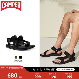 魔術貼百搭沙灘涼鞋 休閑鞋 Match黑色潮流時尚 Camper看步男女鞋