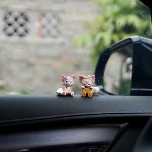 飾品 小狐貍貝爾汽車中控臺擺件可愛卡通車載公仔手辦模型裝 包郵