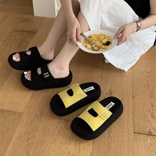 外穿魔術貼配裙子百搭涼拖 夏季 首谷高級感增高厚底拖鞋 女2025新款