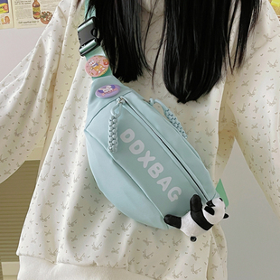 兒童腰包女孩外出青少年休閑小背包高中生斜挎包初中學(xué)生單肩胸包