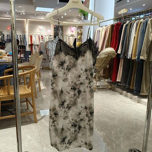 帶胸墊吊帶睡裙妮可雅睡衣2025夏新款 純棉蕾絲花邊吊帶裙女家居服