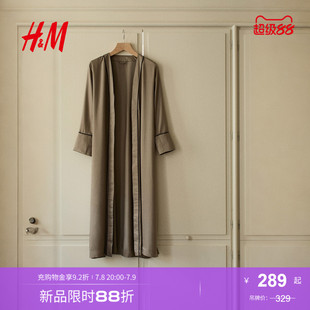 HM女士睡衣夏季 輕柔舒適緞質睡袍1260334