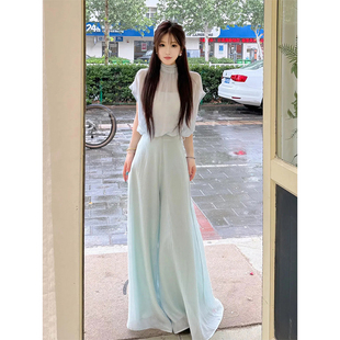 上衣褲 2025超火夏裝 減齡氣質(zhì)雪紡襯衫 寬松時(shí)尚 子兩件套 一整套法式