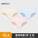 三福女低腰包臀內褲 女495849 簡約清新豎條提花蝴蝶結半平角褲