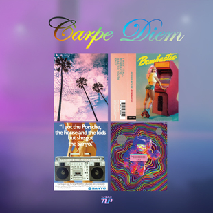 TLP套貼 diem及時行樂電玩美女音響椰樹晚霞太空人蒸汽波貼 carpe