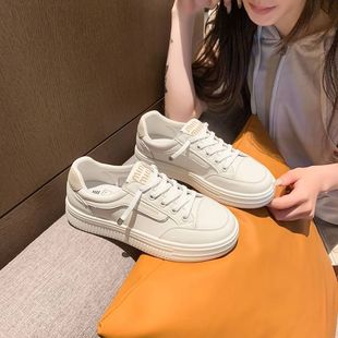 百搭輕便學院風一腳蹬休閑運動軟底板鞋 韓版 新款 女2025秋季 小白鞋