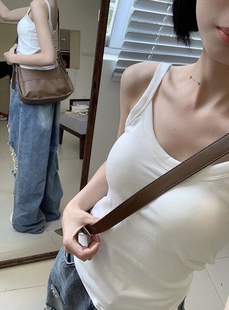上衣帶胸墊 顯瘦不規(guī)則下擺無袖 甜辣小吊帶背心女內(nèi)搭夏季 性感修身