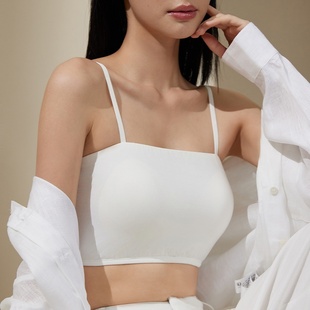 有致新款 桑蠶絲杯里真絲光面無痕無背扣抹胸文胸女吊帶背心 正品
