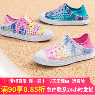 輕便舒適防滑一腳蹬涼鞋 斯凱奇女童鞋 透氣洞洞鞋 新款 308004L 夏季