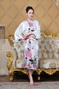 睡衣 和服薄款 春夏浴衣性感絲綢浴袍多色 絲綢寬松大碼 睡袍女夏季