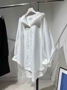 外套女 前短后長(zhǎng)純色寬松連帽防曬開衫 清倉(cāng)撿漏 專柜撤回外貿(mào)女裝