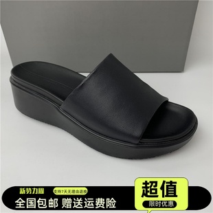 坡跟厚底簡約外穿女拖鞋 新款 輕便舒適柔暢奢華 真皮女鞋 商場同款