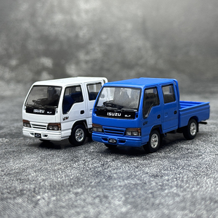 五十鈴木ISUZU ELF雙排箱式 合金汽車模型 Model 小貨車